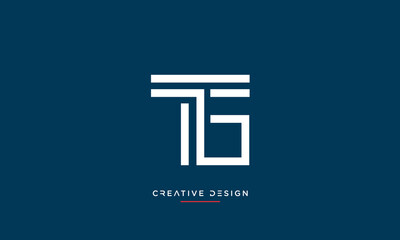 Alphabet letters TG or GT logo monogram