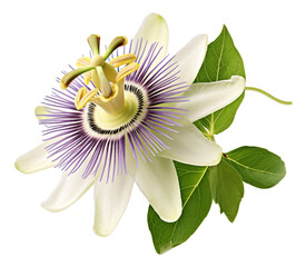 passiflora isolated on white