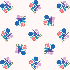 Colorful leaf for flat scandi style seamless vector kids pattern. Fun whimsical nature for gender neutral baby wallpaper. 