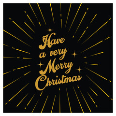 Merry Christmas text and background design. Happy new year concept card & clipart vector