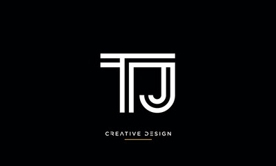 TJ or JT Alphabet letters logo monogram
