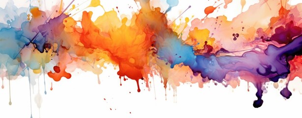 Vibrant Watercolor Explosion for Modern Abstract Banner Design.