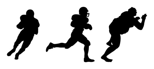 playing american football or rugby silhouette