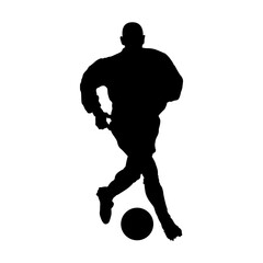 Fototapeta na wymiar playing football silhouette
