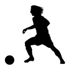 playing football silhouette