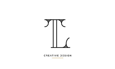 TL or LT Alphabet letters logo monogram