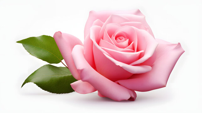 pink rose isolated on white background AI generative