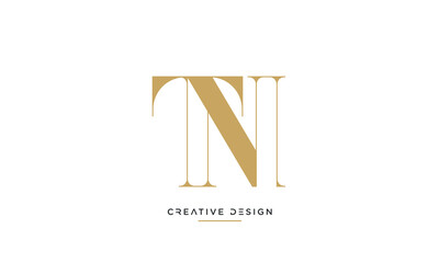 Alphabet letters icon logo TN or NT