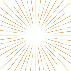 Gold sunburst vector background, sunray design
