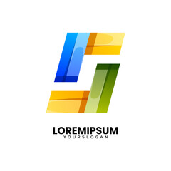 creative colorful abstract gradient icon logo design