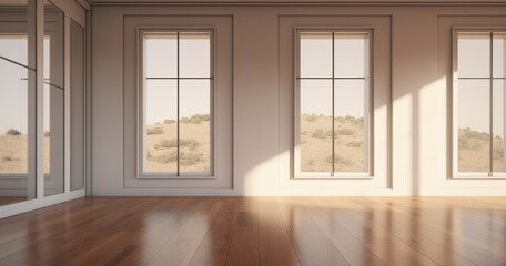 empty room with windows made in