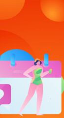 Business People Flat Vector Concept Operation Hand Drawn Illustration
