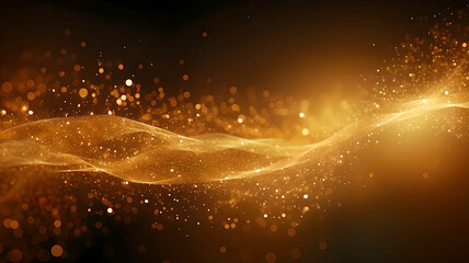 Abstract gold particle background for Oscar ceremony or New Year - obrazy, fototapety, plakaty