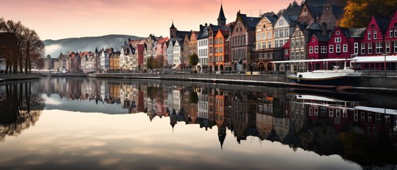 Fototapeta na wymiar Evening view on Bruges