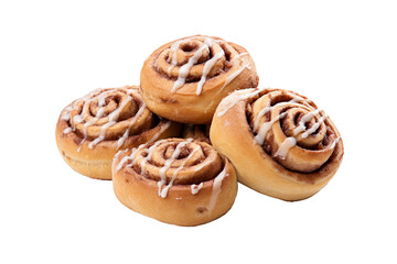 Cinnamon Rolls Isolated on Transparent Background. Ai