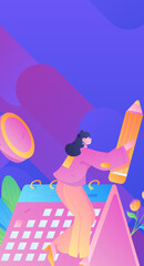 Business People Flat Vector Concept Operation Hand Drawn Illustration
