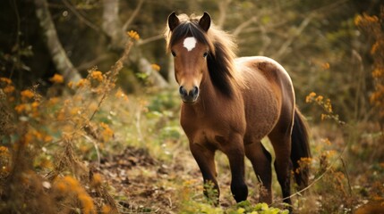 Brown Pony in Field
