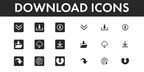 Download icons set vector design