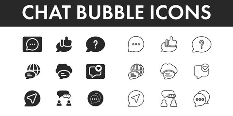 Chat Bubble icons set vector design