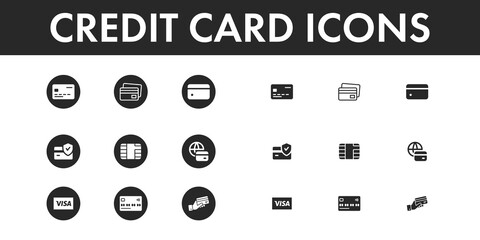 Credit Card icons set vector design