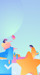 Business People Flat Vector Concept Operation Hand Drawn Illustration
