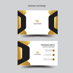 Modern and simple business card design with gold and dark black color.