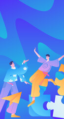 Business People Flat Vector Concept Operation Hand Drawn Illustration
