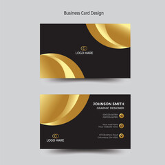 Modern and simple business card design with gold and dark black color.