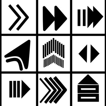 New style black victory Arrow isolated illustration colection