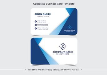 Editable professional and modern corprate business card template