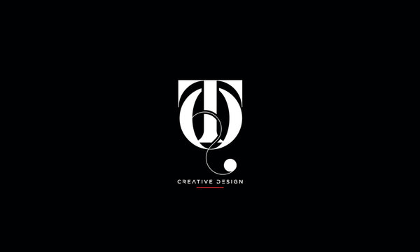 Alphabet letters icon logo TQ or QT