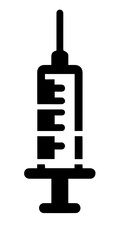 vector black and white illustration of a syringe