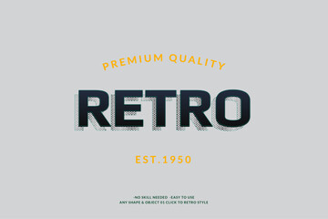 Modern Vintage Text Effect Template With 3d Style Editable Object And font effect.
