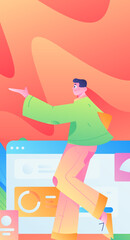 Business People Flat Vector Concept Operation Hand Drawn Illustration
