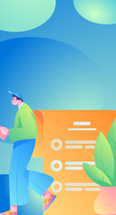 Business People Flat Vector Concept Operation Hand Drawn Illustration
