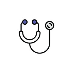 Stethoscope icon design with white background stock illustration