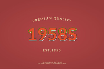 Modern Vintage Text Effect Template With 3d Style Editable Object And font effect.