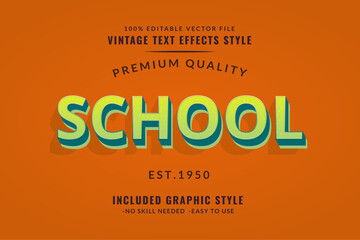 Modern Vintage Text Effect Template With 3d Style Editable Object And font effect.