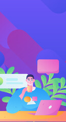 Business People Flat Vector Concept Operation Hand Drawn Illustration
