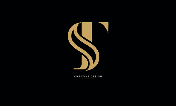 TS or ST Alphabet letters initial logo monogram