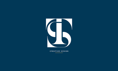 TS or ST Alphabet letters initial logo monogram