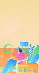 Business People Flat Vector Concept Operation Hand Drawn Illustration
