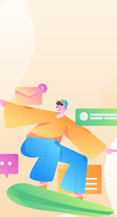 Business People Flat Vector Concept Operation Hand Drawn Illustration
