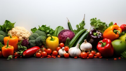 Fototapeta na wymiar Fresh vegetables background, white background with vegetables