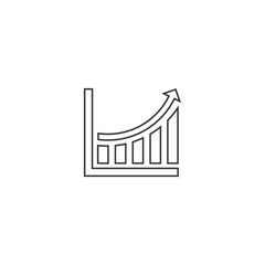 Growing bar graph icon in flat style. Increase arrow vector illustration on white background. Infographic progress business concept