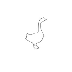 Goose engraved icon logo vector design line flat sign