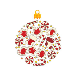 A vector illustration that will fill you with Christmas spirit. Christmas abstract toy isolated on white background.