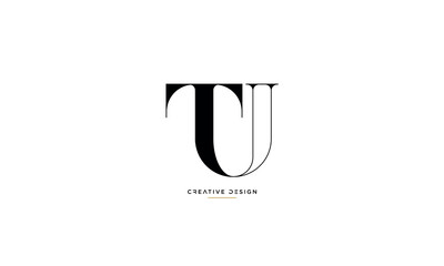 Alphabet letters TU or UT logo monogram