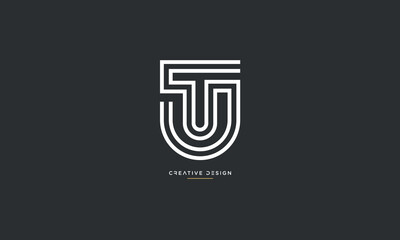Alphabet letters TU or UT logo monogram