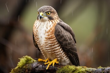 Sparrowhawk, Accipiter nisus. Bird of Prey